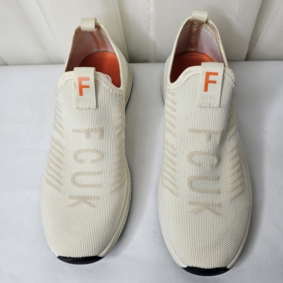 French Connection Men's Dart Slip On Sneakers White Orange FCUK Size 8 - Picture 3 of 9